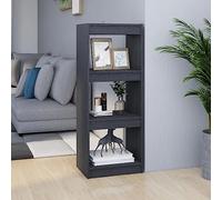 BOWEKAM Home & Garden-Meuble à livres ou séparateur de pièce en pin massif Gris 40 x 30 x 103,5 cm