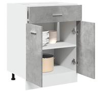 BOWEKAM Home & Garden Meuble bas à tiroirs en bois d'ingénierie Gris béton 60 x 46 x 81,5 cm