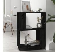 BOWEKAM Home & Garden Meuble de rangement en pin massif Noir 51 x 25 x 70 cm