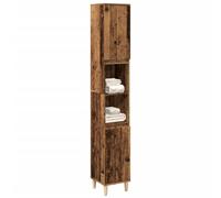 BOWEKAM Home & Garden Meuble de salle de bain Bois ancien 30 x 30 x 190 cm