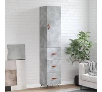 BOWEKAM Home & Garden Meuble haut en bois d'ingénierie Gris béton 34,5 x 34 x 180 cm