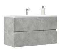 BOWEKAM Home & Garden Meuble lavabo en bois d'ingénierie Gris béton 90 x 38,5 x 45 cm