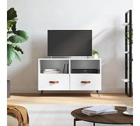 BOWEKAM Home & Garden Meuble TV en bois d'ingénierie Blanc brillant 80 x 36 x 50 cm