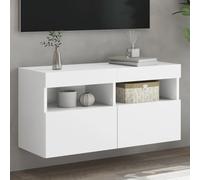 BOWEKAM Home & Garden Meuble TV mural avec éclairage LED Blanc 80 x 30 x 40 cm