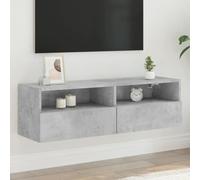 BOWEKAM Home & Garden Meuble TV mural en bois d'ingénierie Gris béton 100 x 30 x 30 cm