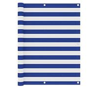 BOWEKAM Home & Garden Paravent de balcon en tissu Oxford Blanc et bleu 120 x 400 cm