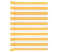 BOWEKAM Home & Garden Paravent de balcon en tissu Oxford Blanc/jaune 120 x 400 cm