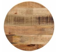 BOWEKAM Home & Garden Plateau de table rond en bois massif de manguier brut 60 x 2,5 cm