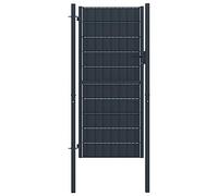 BOWEKAM Home & Garden Portail de clôture en PVC et acier Anthracite 100 x 164 cm