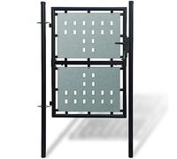 BOWEKAM Home & Garden-Portail de clôture simple Noir 100 x 200 cm