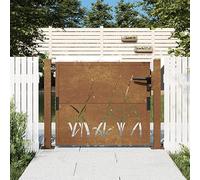 BOWEKAM Home & Garden Portail de jardin 105 x 105 cm en acier Corten Motif gazon