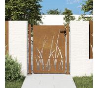 BOWEKAM Home & Garden Portail de jardin en acier Corten 105 x 130 cm