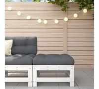 BOWEKAM Home & Garden Repose-pieds avec coussin en pin massif Blanc