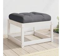 BOWEKAM Home & Garden Repose-pieds avec coussins en pin massif Blanc