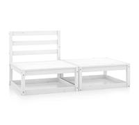 BOWEKAM Home & Garden Salon de jardin 2 pièces en pin massif Blanc
