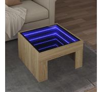 BOWEKAM Home & Garden Table basse avec LED Infinity Chêne Sonoma 50 x 50 x 30 cm