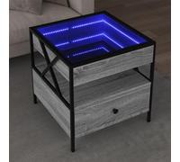 BOWEKAM Home & Garden Table basse avec LED Infinity Gris Sonoma 50 x 50 x 51 cm