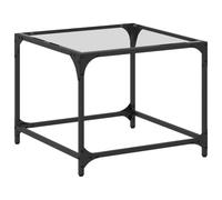 BOWEKAM Home & Garden Table basse en acier avec plateau en verre transparent 50 x 50 x 40 cm