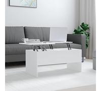BOWEKAM Home & Garden Table basse en bois d'ingénierie Blanc 102 x 50,5 x 46,5 cm