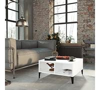 BOWEKAM Home & Garden Table basse en bois d'ingénierie Blanc 60 x 60 x 30 cm