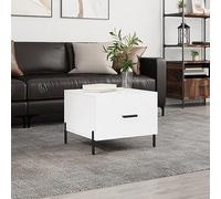 BOWEKAM Home & Garden Table basse en bois d'ingénierie Blanc brillant 50 x 50 x 40 cm