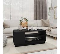 BOWEKAM Home & Garden Table basse en bois d'ingénierie Noir 102 x 55 x 43 cm