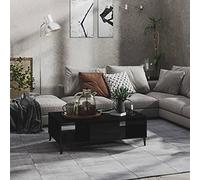 BOWEKAM Home & Garden Table basse en bois d'ingénierie Noir brillant 103,5 x 60 x 35 cm