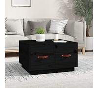 BOWEKAM Home & Garden Table basse en pin massif Noir 60 x 53 x 35 cm