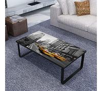 BOWEKAM Home & Garden Table basse rectangulaire avec plateau en verre