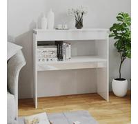 BOWEKAM Home & Garden Table console en bois d'ingénierie Blanc brillant 80 x 30 x 80 cm