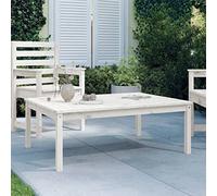 BOWEKAM Home & Garden Table de jardin en pin massif Blanc 121 x 82,5 x 45 cm