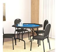 BOWEKAM Home & Garden Table de poker pliante pour 8 joueurs Bleu 108 x 108 x 75 cm