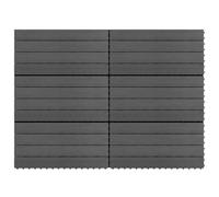 BOWEKAM Home & Garden-WPC Dalles 60 x 30 cm 6 pcs 1m Gris-Meubles Choix