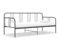 BOWEKAM Lits & Accessoires-Lits & Cadres de Lit Canapé-Lit Cadre de Lit Sans Matelas Gris Métal 90x200 cm