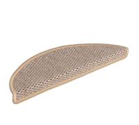 BOWEKAM Lot de 15 tapis d'escalier auto-adhésifs aspect sisal Beige clair 56 x 17 x 3 cm