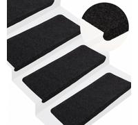 BOWEKAM Lot de 15 tapis d'escalier auto-adhésifs pour maison et jardin - 65 x 24,5 x 3,5 cm - Noir - Choix