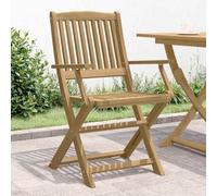 BOWEKAM Lot de 2 chaises de jardin pliantes en bois d'acacia massif 58 x 54,5 x 90 cm