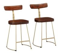 BOWEKAM Lot de 2 tabourets de bar en bois massif Mangue 49 x 43 x 79 cm