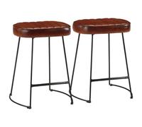 BOWEKAM Lot de 2 tabourets de bar Marron foncé 40 x 29,5 x 53 cm