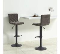 BOWEKAM Lot de 2 tabourets de bar, meubles, chaises, tables et tabourets de bar, velours gris foncé