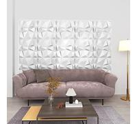 BOWEKAM Lot de 24 panneaux muraux 3D 50 x 50 cm Blanc diamant 6 m