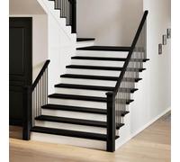 BOWEKAM Lot de 8 tapis d'escalier en chêne massif Marron foncé 110 x 30 x 2 cm