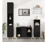 BOWEKAM Maison et jardin Meuble évier noir 80x33x60 cm Engineered Wood-Furniture Choice