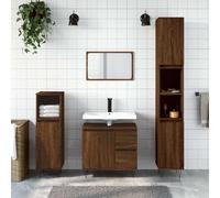 BOWEKAM Maison & Jardin - Armoire de salle de bain en chêne brun 65 x 33 x 60 cm Choix en bois ingénieux