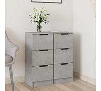 BOWEKAM Maison & Jardin - Buffets 2 Pcs Béton Gris 30x30x70 cm Engineered Wood-Furniture Choice