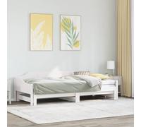 BOWEKAM Méridienne avec gigogne sans matelas Blanc 90 x 190 cm