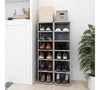 BOWEKAM Meuble à chaussures 2 pièces Gris béton 27,5 x 27 x 102 cm