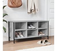 BOWEKAM Meuble à chaussures en bois Sonoma Gris 100 x 35 x 50 cm