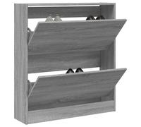 BOWEKAM Meuble à chaussures en bois Sonoma Gris 80 x 21 x 87,5 cm