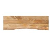 BOWEKAM Meubles, accessoires de table, dessus de table, dessus de bureau avec courbe 160 x 50 x 2,5 cm en bois massif mangue brut